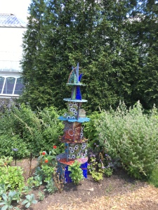 Lamp in the middle of garden